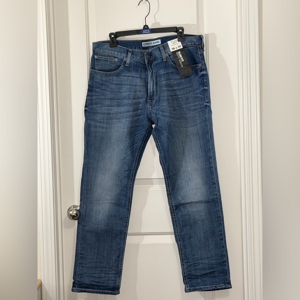 Express Men's Blue Slim Straight Jeans